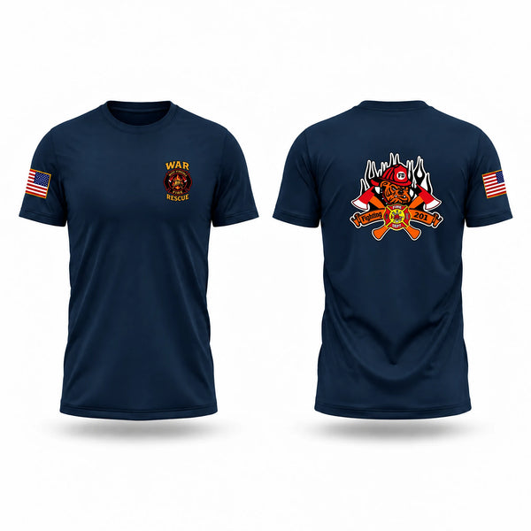 Old School Cotton Feel Shirt, War volunteer fire department, Fire Department, Teamtime, Team time, sublimation, custom sports apparel, team uniforms, spirit wear, spiritwear, sports uniforms, custom shirts, team store, custom team store, fundraiser sports, apparel fundraiser