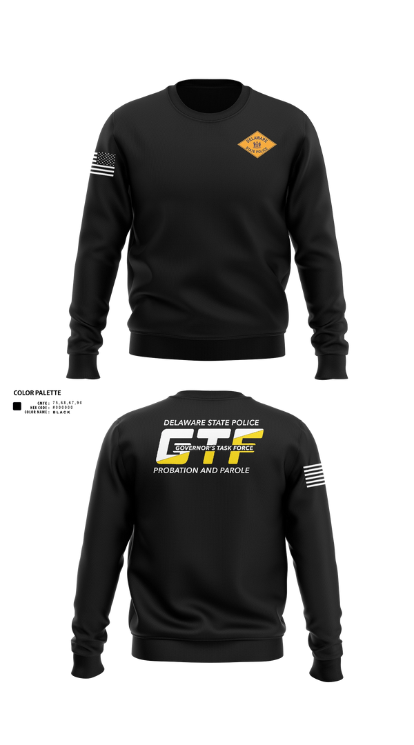 Crew Neck Sweatshirt, Delaware GTF, Police, Teamtime, Team time, sublimation, custom sports apparel, team uniforms, spirit wear, spiritwear, sports uniforms, custom shirts, team store, custom team store, fundraiser sports, apparel fundraiser