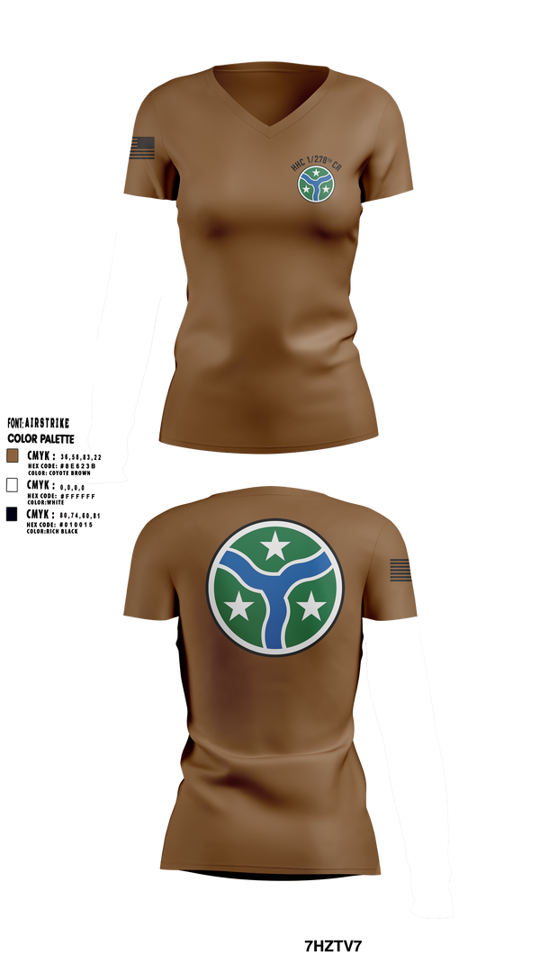 Womens Short Sleeve Vneck Shirt, HHC 278TH CR, National Guard, Teamtime, Team time, sublimation, custom sports apparel, team uniforms, spirit wear, spiritwear, sports uniforms, custom shirts, team store, custom team store, fundraiser sports, apparel fundraiser