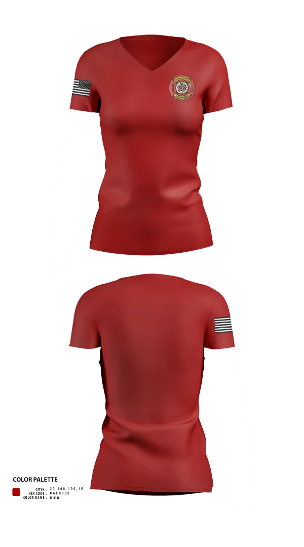 Womens Short Sleeve Vneck Shirt, Cherrydale Volunteer Fire Department, , Teamtime, Team time, sublimation, custom sports apparel, team uniforms, spirit wear, spiritwear, sports uniforms, custom shirts, team store, custom team store, fundraiser sports, apparel fundraiser