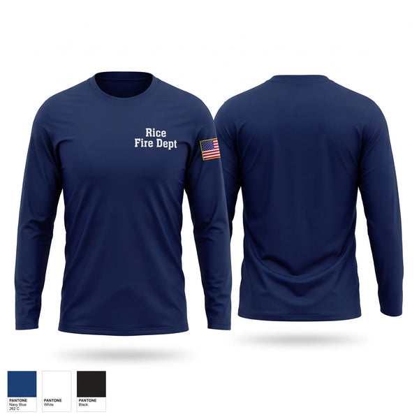 Long Sleeve Performance Shirt, Rice Fire Dept, Fire Department, Teamtime, Team time, sublimation, custom sports apparel, team uniforms, spirit wear, spiritwear, sports uniforms, custom shirts, team store, custom team store, fundraiser sports, apparel fundraiser
