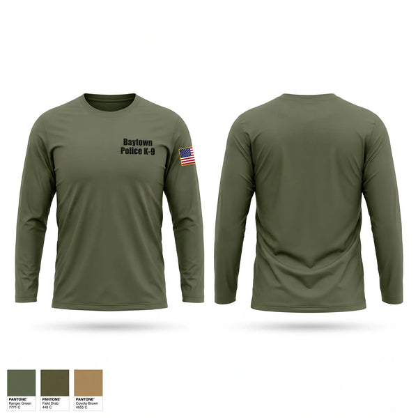 Long Sleeve Performance Shirt, Baytown Police K-9, Police, Teamtime, Team time, sublimation, custom sports apparel, team uniforms, spirit wear, spiritwear, sports uniforms, custom shirts, team store, custom team store, fundraiser sports, apparel fundraiser