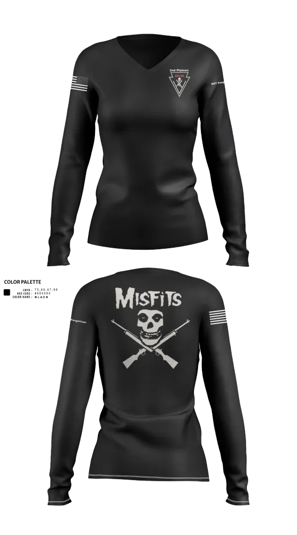 Womens Long Sleeve Vneck Shirt, 2/11 killer troop, Army, Teamtime, Team time, sublimation, custom sports apparel, team uniforms, spirit wear, spiritwear, sports uniforms, custom shirts, team store, custom team store, fundraiser sports, apparel fundraiser