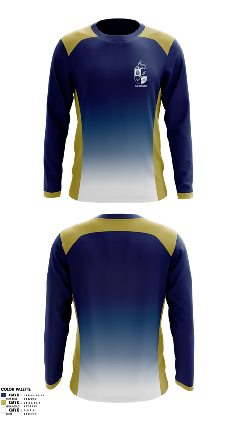 Long Sleeve Performance Shirt, A3 Soccer, Men's Soccer, Teamtime, Team time, sublimation, custom sports apparel, team uniforms, spirit wear, spiritwear, sports uniforms, custom shirts, team store, custom team store, fundraiser sports, apparel fundraiser