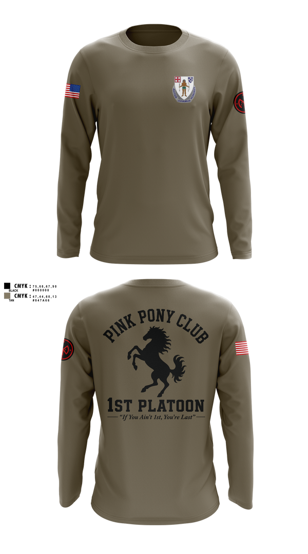 Long Sleeve Performance Shirt, 1/182 1st Platoon, National Guard, Teamtime, Team time, sublimation, custom sports apparel, team uniforms, spirit wear, spiritwear, sports uniforms, custom shirts, team store, custom team store, fundraiser sports, apparel fundraiser