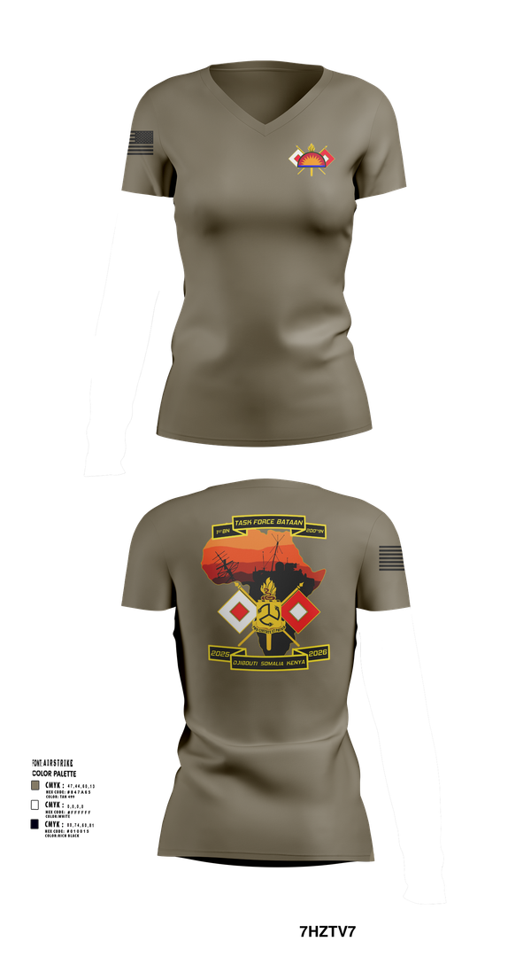 Womens Short Sleeve Vneck Shirt, Task Force Bataan, , Teamtime, Team time, sublimation, custom sports apparel, team uniforms, spirit wear, spiritwear, sports uniforms, custom shirts, team store, custom team store, fundraiser sports, apparel fundraiser