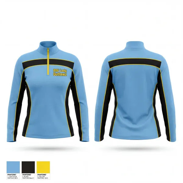 Quarter Zip Jacket, 806 Lady Outlawz, Softball, Teamtime, Team time, sublimation, custom sports apparel, team uniforms, spirit wear, spiritwear, sports uniforms, custom shirts, team store, custom team store, fundraiser sports, apparel fundraiser
