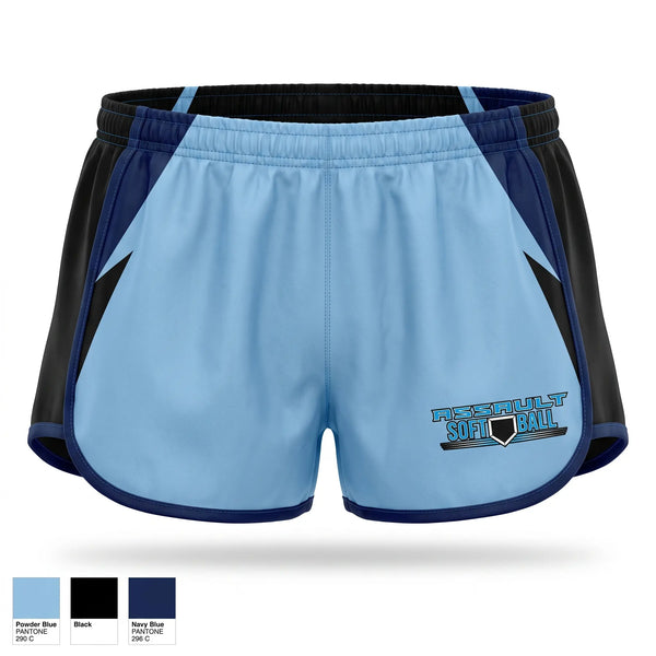 Womens Shorts, Assault, Softball, Teamtime, Team time, sublimation, custom sports apparel, team uniforms, spirit wear, spiritwear, sports uniforms, custom shirts, team store, custom team store, fundraiser sports, apparel fundraiser