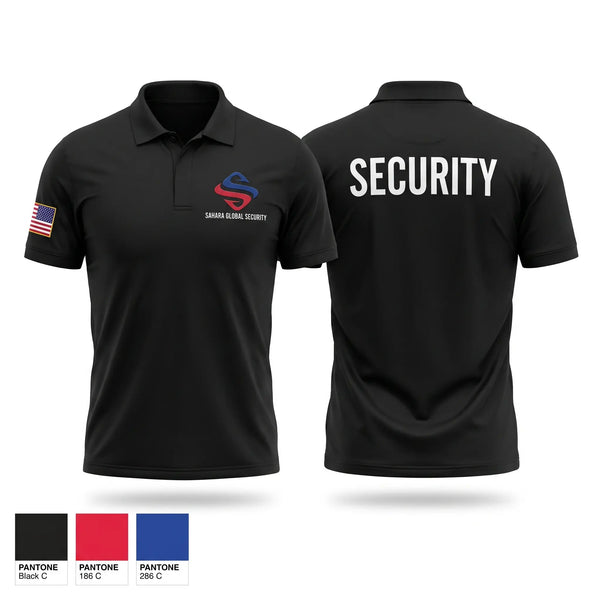 Short Sleeve Performance Polo, Sahara Global Security, Police, Teamtime, Team time, sublimation, custom sports apparel, team uniforms, spirit wear, spiritwear, sports uniforms, custom shirts, team store, custom team store, fundraiser sports, apparel fundraiser