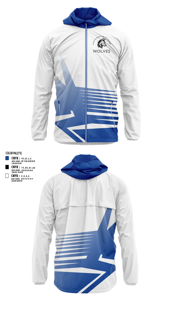 Windbreaker, Northwest Mississippi Wolves, Men's Basketball, Teamtime, Team time, sublimation, custom sports apparel, team uniforms, spirit wear, spiritwear, sports uniforms, custom shirts, team store, custom team store, fundraiser sports, apparel fundraiser