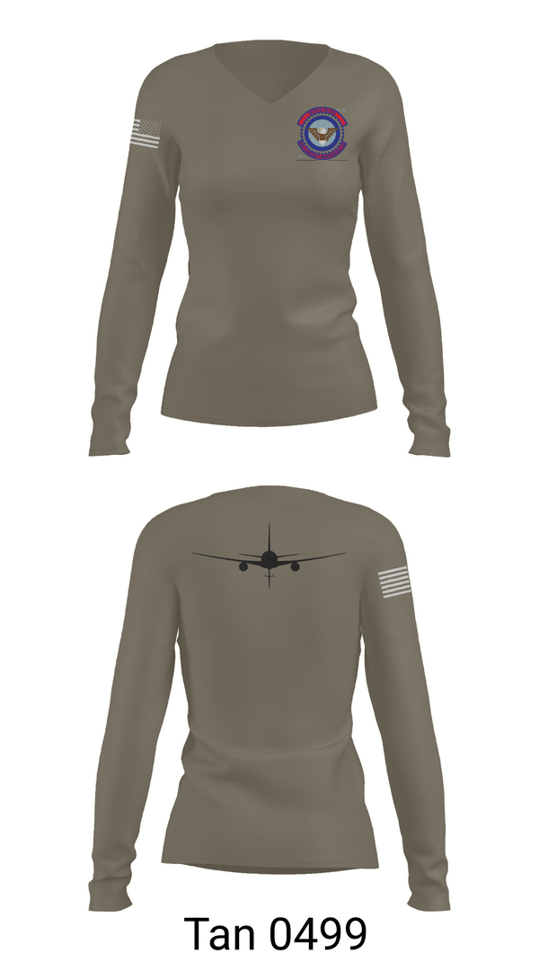 Womens Long Sleeve Vneck Shirt, 660 AMXS, Air Force, Teamtime, Team time, sublimation, custom sports apparel, team uniforms, spirit wear, spiritwear, sports uniforms, custom shirts, team store, custom team store, fundraiser sports, apparel fundraiser
