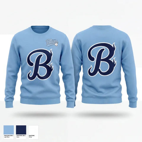 Crew Neck Sweatshirt, South Coast Blues, Baseball, Teamtime, Team time, sublimation, custom sports apparel, team uniforms, spirit wear, spiritwear, sports uniforms, custom shirts, team store, custom team store, fundraiser sports, apparel fundraiser