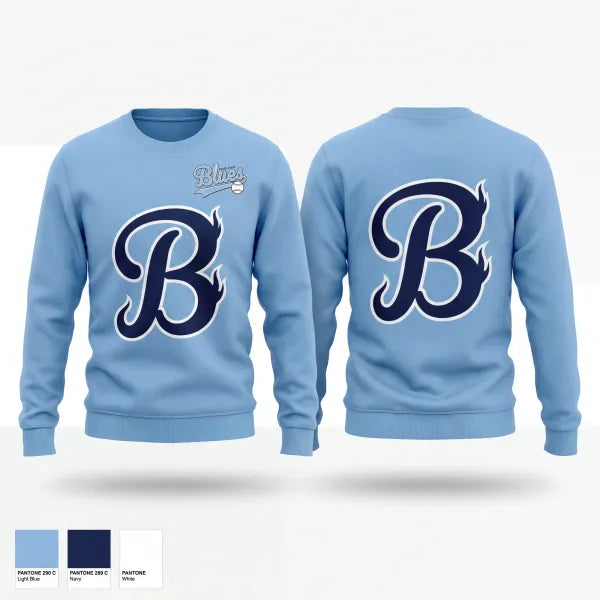 Crew Neck Sweatshirt, South Coast Blues, Baseball, Teamtime, Team time, sublimation, custom sports apparel, team uniforms, spirit wear, spiritwear, sports uniforms, custom shirts, team store, custom team store, fundraiser sports, apparel fundraiser