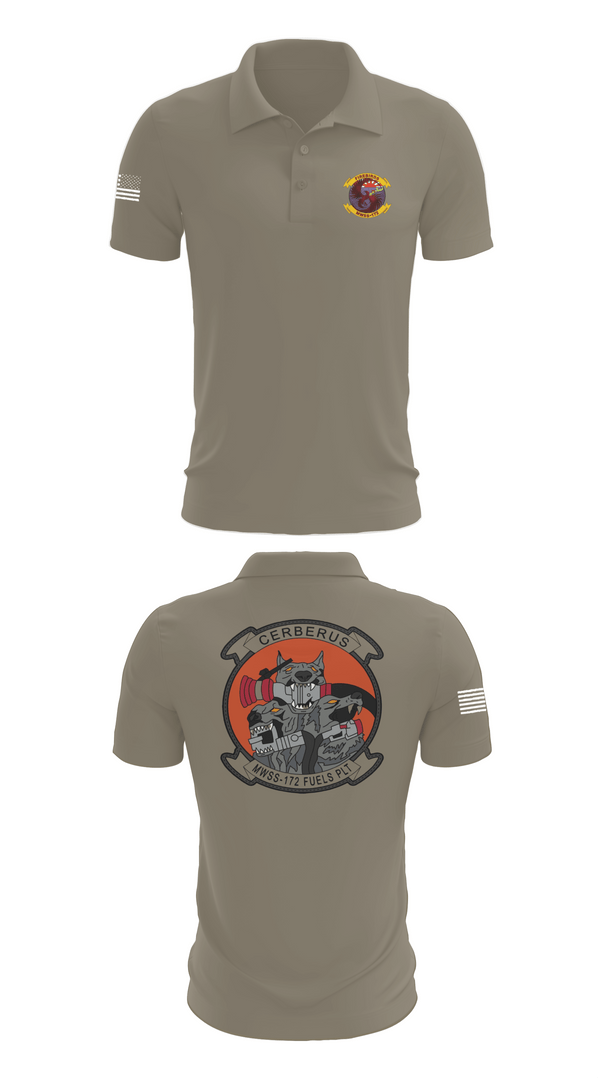 Short Sleeve Performance Polo, MWSS-172 Fuels Platoon, Marines, Teamtime, Team time, sublimation, custom sports apparel, team uniforms, spirit wear, spiritwear, sports uniforms, custom shirts, team store, custom team store, fundraiser sports, apparel fundraiser