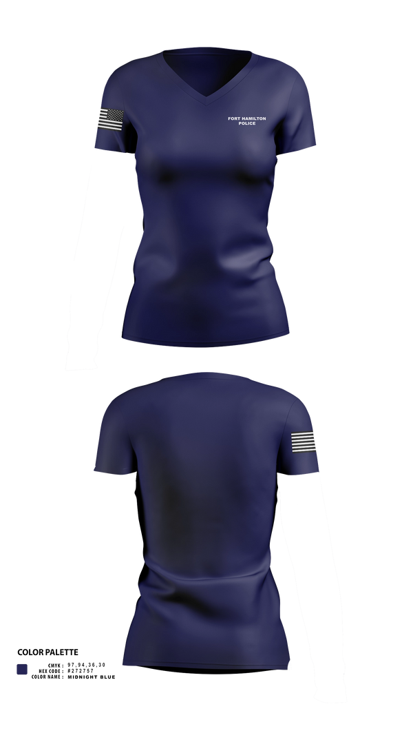 Womens Short Sleeve Vneck Shirt, Fort Hamilton Police, Police, Teamtime, Team time, sublimation, custom sports apparel, team uniforms, spirit wear, spiritwear, sports uniforms, custom shirts, team store, custom team store, fundraiser sports, apparel fundraiser