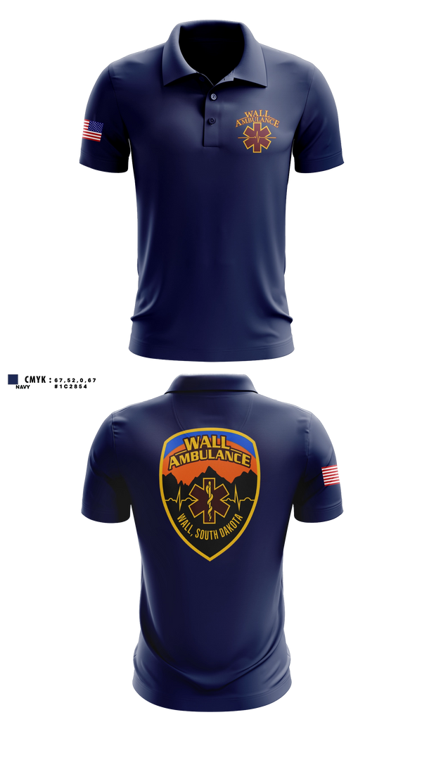 Short Sleeve Performance Polo, Wall Ambulance Service, EMS/EMT, Teamtime, Team time, sublimation, custom sports apparel, team uniforms, spirit wear, spiritwear, sports uniforms, custom shirts, team store, custom team store, fundraiser sports, apparel fundraiser