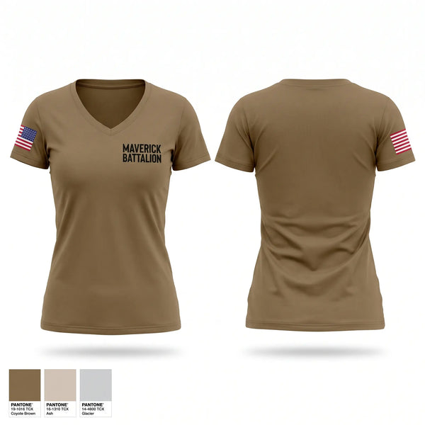 Womens Short Sleeve Vneck Shirt, Maverick Battalion, Army, Teamtime, Team time, sublimation, custom sports apparel, team uniforms, spirit wear, spiritwear, sports uniforms, custom shirts, team store, custom team store, fundraiser sports, apparel fundraiser