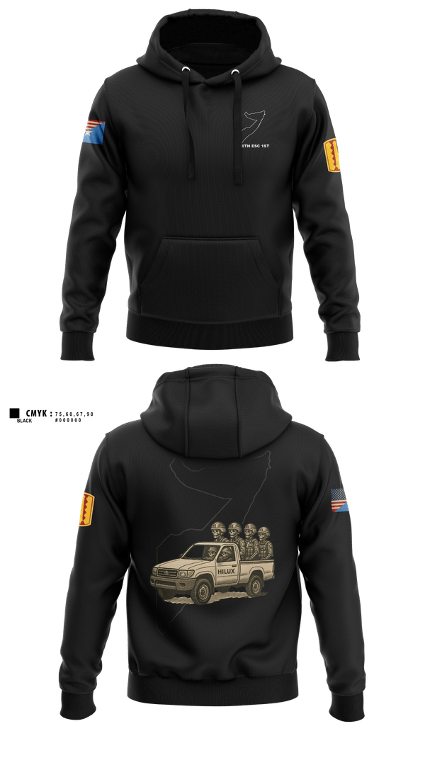 Hoodie, 180th ESC 1st, Army, Teamtime, Team time, sublimation, custom sports apparel, team uniforms, spirit wear, spiritwear, sports uniforms, custom shirts, team store, custom team store, fundraiser sports, apparel fundraiser
