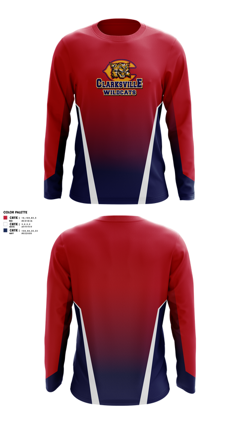 Long Sleeve Performance Shirt, Clarksville Wildcats, Men's Lacrosse, Teamtime, Team time, sublimation, custom sports apparel, team uniforms, spirit wear, spiritwear, sports uniforms, custom shirts, team store, custom team store, fundraiser sports, apparel fundraiser