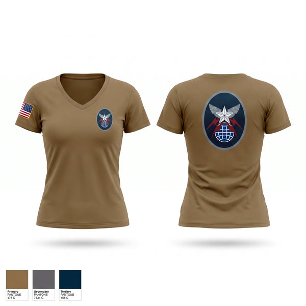 Womens Short Sleeve Vneck Shirt, 4 SOPS, Space Force, Teamtime, Team time, sublimation, custom sports apparel, team uniforms, spirit wear, spiritwear, sports uniforms, custom shirts, team store, custom team store, fundraiser sports, apparel fundraiser