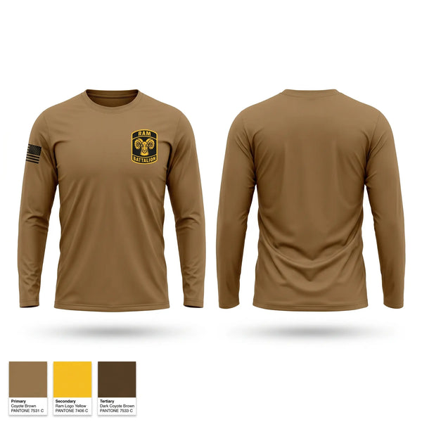 Long Sleeve Performance Shirt, Ram battalion, Army, Teamtime, Team time, sublimation, custom sports apparel, team uniforms, spirit wear, spiritwear, sports uniforms, custom shirts, team store, custom team store, fundraiser sports, apparel fundraiser