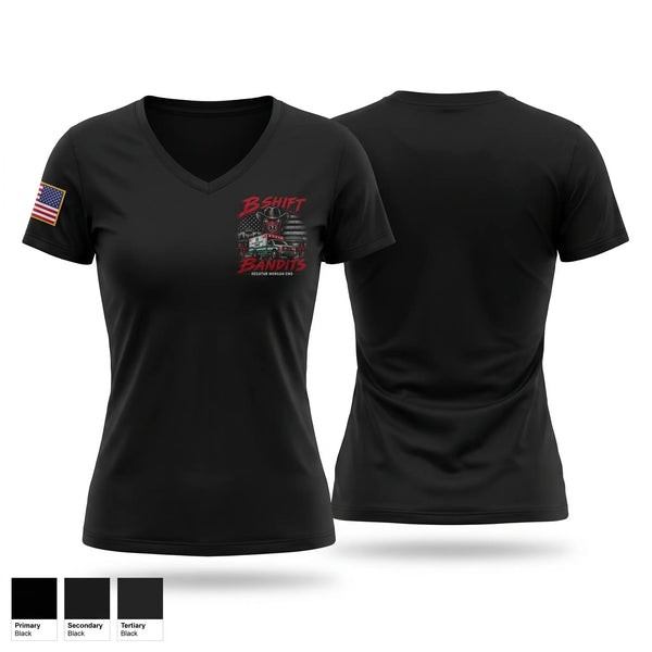 Womens Short Sleeve Vneck Shirt, B-Shift Bandits, EMS/EMT, Teamtime, Team time, sublimation, custom sports apparel, team uniforms, spirit wear, spiritwear, sports uniforms, custom shirts, team store, custom team store, fundraiser sports, apparel fundraiser