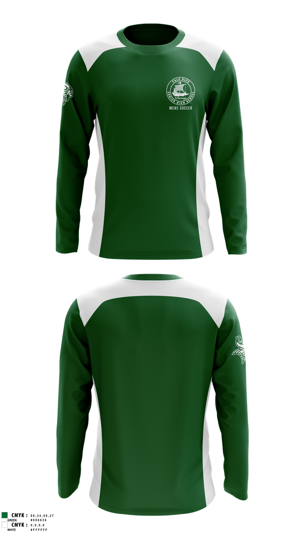 Long Sleeve Performance Shirt, Palo Alto Men's Soccer, Men's Soccer, Teamtime, Team time, sublimation, custom sports apparel, team uniforms, spirit wear, spiritwear, sports uniforms, custom shirts, team store, custom team store, fundraiser sports, apparel fundraiser