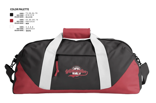 Duffle Bag, Wilmington, Baseball, Teamtime, Team time, sublimation, custom sports apparel, team uniforms, spirit wear, spiritwear, sports uniforms, custom shirts, team store, custom team store, fundraiser sports, apparel fundraiser