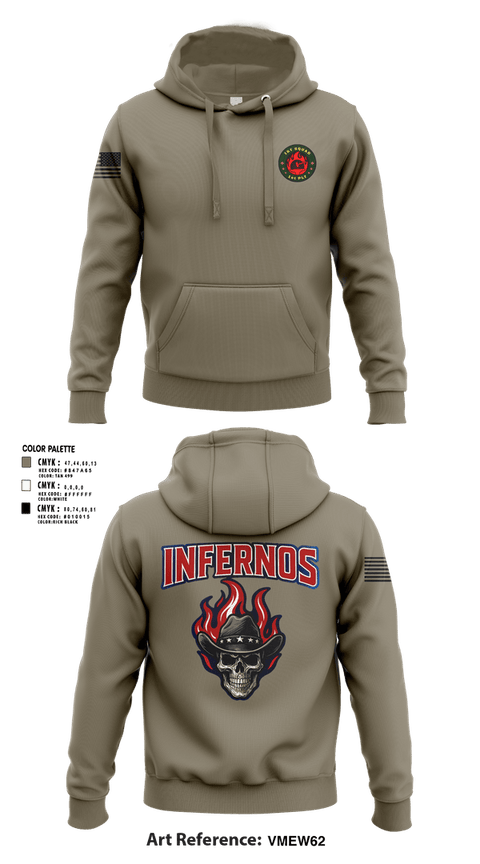 Hoodie, 1st Squad Infernos, Army, Teamtime, Team time, sublimation, custom sports apparel, team uniforms, spirit wear, spiritwear, sports uniforms, custom shirts, team store, custom team store, fundraiser sports, apparel fundraiser