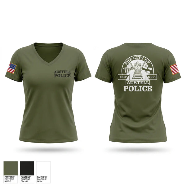 Womens Short Sleeve Vneck Shirt, Austell police, Police, Teamtime, Team time, sublimation, custom sports apparel, team uniforms, spirit wear, spiritwear, sports uniforms, custom shirts, team store, custom team store, fundraiser sports, apparel fundraiser