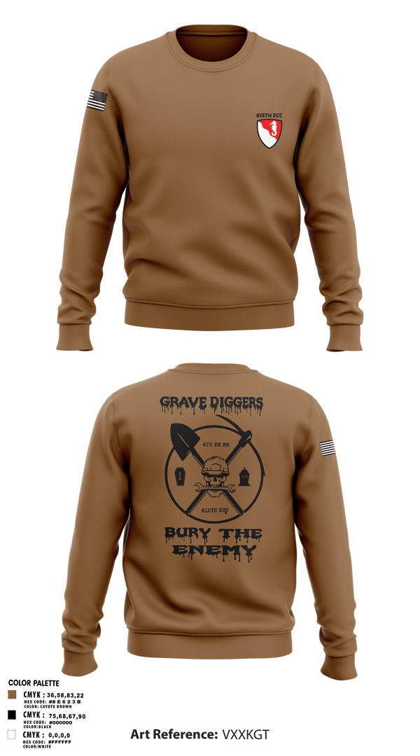 Crew Neck Sweatshirt, 615TH ECC, , Teamtime, Team time, sublimation, custom sports apparel, team uniforms, spirit wear, spiritwear, sports uniforms, custom shirts, team store, custom team store, fundraiser sports, apparel fundraiser