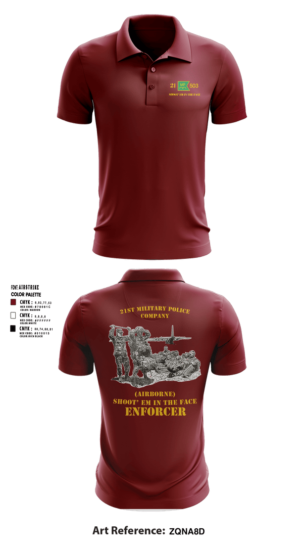 Short Sleeve Performance Polo, 21ST MILITARY POLICE COMPANY (AIRBORNE), Army, Teamtime, Team time, sublimation, custom sports apparel, team uniforms, spirit wear, spiritwear, sports uniforms, custom shirts, team store, custom team store, fundraiser sports, apparel fundraiser
