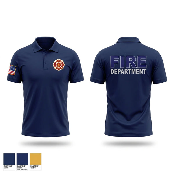 Short Sleeve Performance Polo, Newport Fire and EMS, Fire Department, Teamtime, Team time, sublimation, custom sports apparel, team uniforms, spirit wear, spiritwear, sports uniforms, custom shirts, team store, custom team store, fundraiser sports, apparel fundraiser