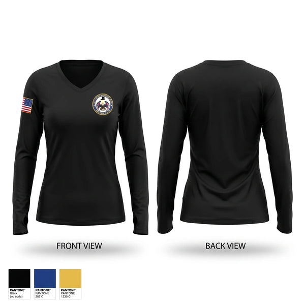 Womens Long Sleeve Vneck Shirt, NRS CLARKSVILLE, Navy, Teamtime, Team time, sublimation, custom sports apparel, team uniforms, spirit wear, spiritwear, sports uniforms, custom shirts, team store, custom team store, fundraiser sports, apparel fundraiser