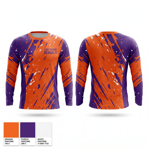 Long Sleeve Performance Shirt, Fort Pierce Bengals, , Teamtime, Team time, sublimation, custom sports apparel, team uniforms, spirit wear, spiritwear, sports uniforms, custom shirts, team store, custom team store, fundraiser sports, apparel fundraiser