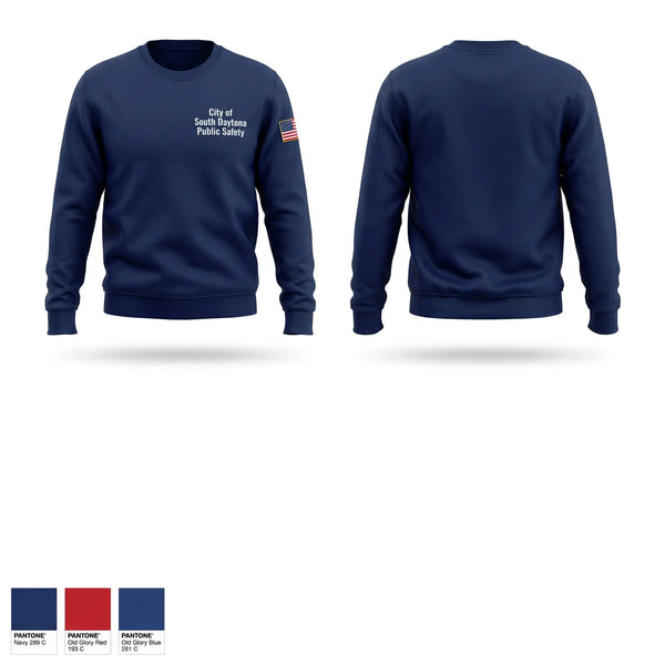 Crew Neck Sweatshirt, City of South Daytona Public Safety, Police, Teamtime, Team time, sublimation, custom sports apparel, team uniforms, spirit wear, spiritwear, sports uniforms, custom shirts, team store, custom team store, fundraiser sports, apparel fundraiser