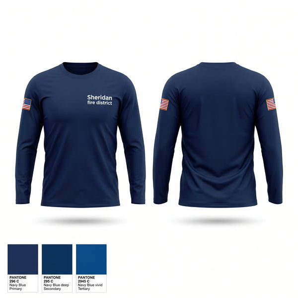 Long Sleeve Performance Shirt, Sheridan fire district, Fire Department, Teamtime, Team time, sublimation, custom sports apparel, team uniforms, spirit wear, spiritwear, sports uniforms, custom shirts, team store, custom team store, fundraiser sports, apparel fundraiser