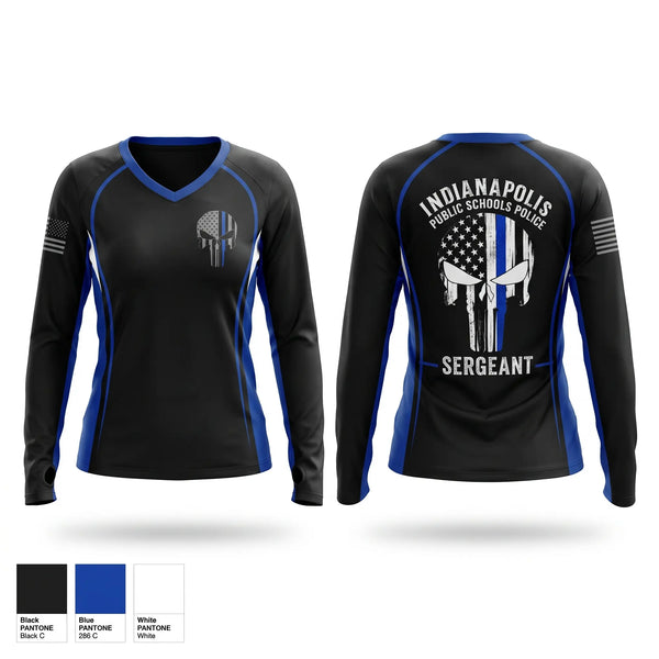 Womens Long Sleeve Vneck Shirt, Indianapolis Public Schools Police Department, Police, Teamtime, Team time, sublimation, custom sports apparel, team uniforms, spirit wear, spiritwear, sports uniforms, custom shirts, team store, custom team store, fundraiser sports, apparel fundraiser
