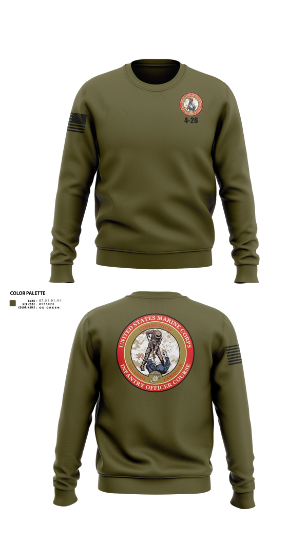 Crew Neck Sweatshirt, IOC 4-26, Marines, Teamtime, Team time, sublimation, custom sports apparel, team uniforms, spirit wear, spiritwear, sports uniforms, custom shirts, team store, custom team store, fundraiser sports, apparel fundraiser