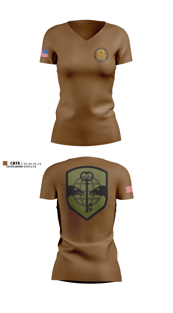 Womens Short Sleeve Vneck Shirt, 753 MI BN, Army, Teamtime, Team time, sublimation, custom sports apparel, team uniforms, spirit wear, spiritwear, sports uniforms, custom shirts, team store, custom team store, fundraiser sports, apparel fundraiser