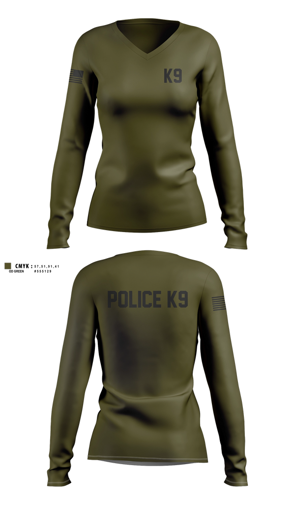 Womens Long Sleeve Vneck Shirt, K9, Police, Teamtime, Team time, sublimation, custom sports apparel, team uniforms, spirit wear, spiritwear, sports uniforms, custom shirts, team store, custom team store, fundraiser sports, apparel fundraiser