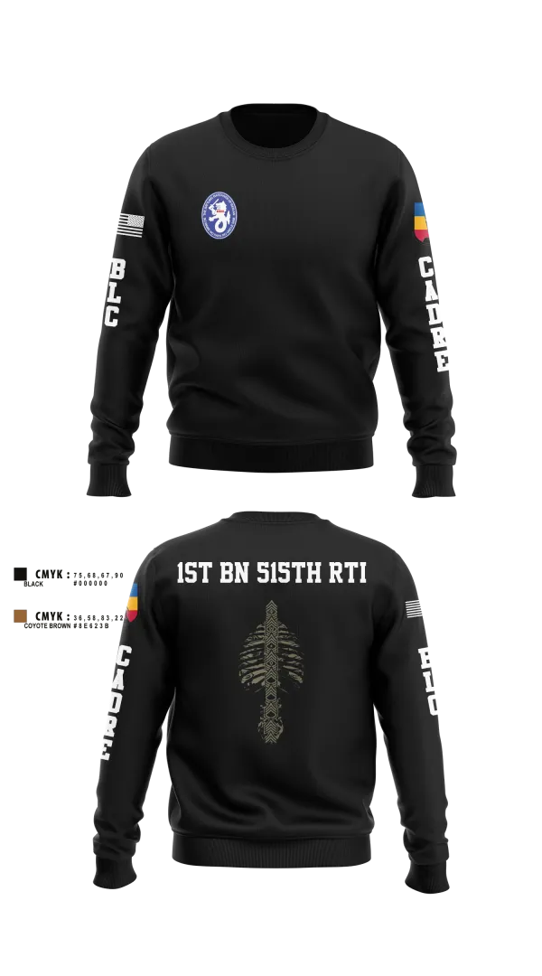 Crew Neck Sweatshirt, 1st BN 515th RTI, Army, Teamtime, Team time, sublimation, custom sports apparel, team uniforms, spirit wear, spiritwear, sports uniforms, custom shirts, team store, custom team store, fundraiser sports, apparel fundraiser