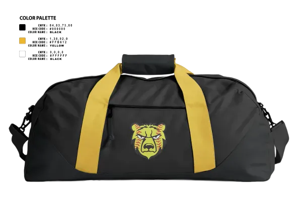 Duffle Bag, Billingsley Lady Bears, Softball, Teamtime, Team time, sublimation, custom sports apparel, team uniforms, spirit wear, spiritwear, sports uniforms, custom shirts, team store, custom team store, fundraiser sports, apparel fundraiser