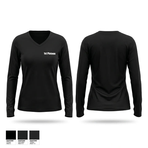 Womens Long Sleeve Vneck Shirt, 1st Platoon, Police, Teamtime, Team time, sublimation, custom sports apparel, team uniforms, spirit wear, spiritwear, sports uniforms, custom shirts, team store, custom team store, fundraiser sports, apparel fundraiser