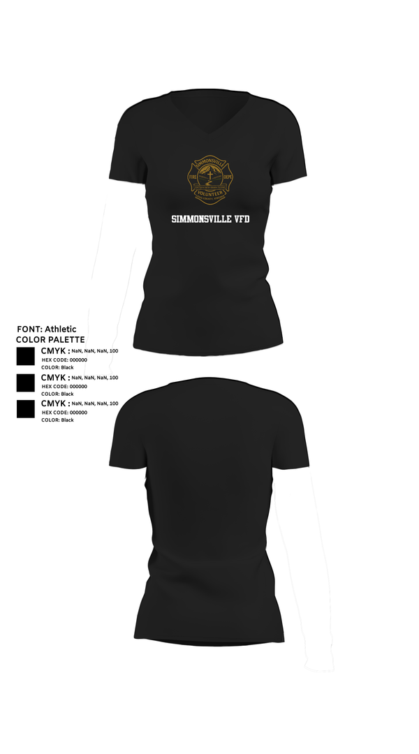 Womens Short Sleeve Vneck Shirt, Simmonsville VFD, , Teamtime, Team time, sublimation, custom sports apparel, team uniforms, spirit wear, spiritwear, sports uniforms, custom shirts, team store, custom team store, fundraiser sports, apparel fundraiser