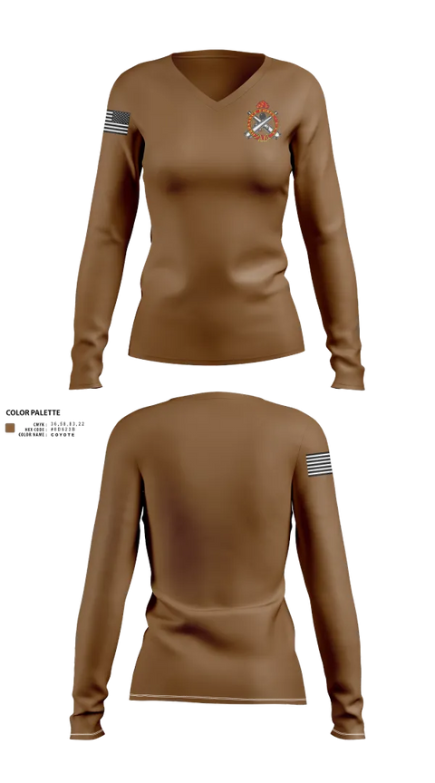 Womens Long Sleeve Vneck Shirt, 180th ESC, , Teamtime, Team time, sublimation, custom sports apparel, team uniforms, spirit wear, spiritwear, sports uniforms, custom shirts, team store, custom team store, fundraiser sports, apparel fundraiser