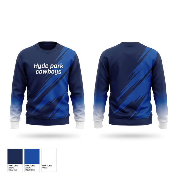 Crew Neck Sweatshirt, Hyde park cowboys, Cheer, Teamtime, Team time, sublimation, custom sports apparel, team uniforms, spirit wear, spiritwear, sports uniforms, custom shirts, team store, custom team store, fundraiser sports, apparel fundraiser