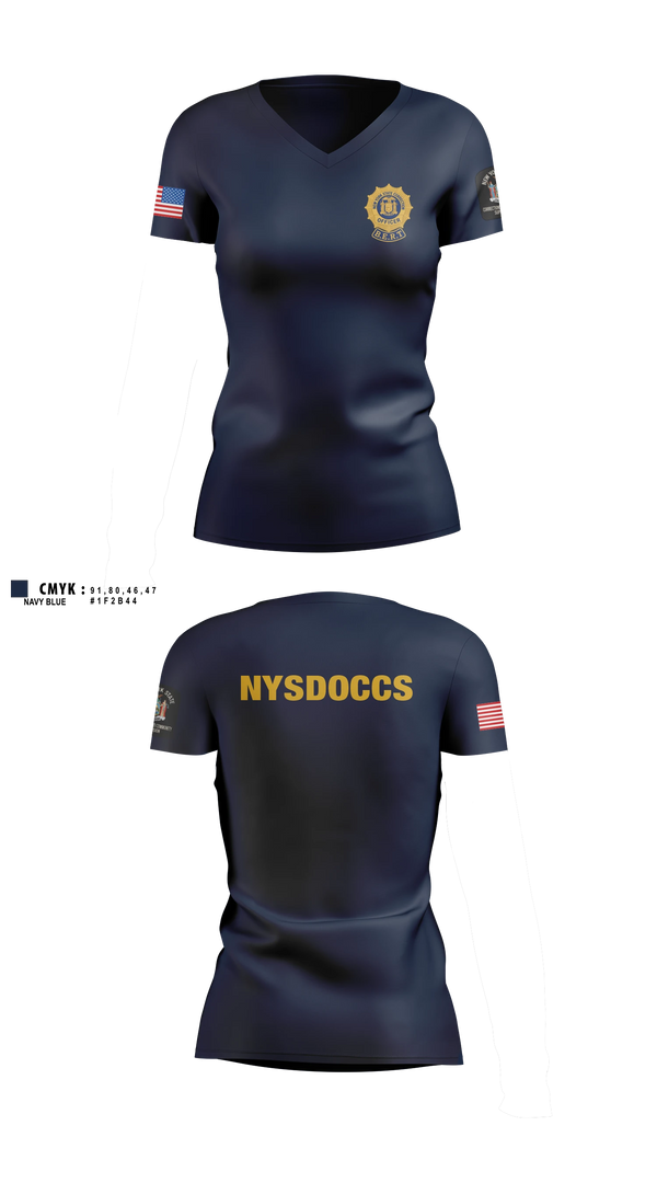 Womens Short Sleeve Vneck Shirt, NYSDOCCS, Police, Teamtime, Team time, sublimation, custom sports apparel, team uniforms, spirit wear, spiritwear, sports uniforms, custom shirts, team store, custom team store, fundraiser sports, apparel fundraiser