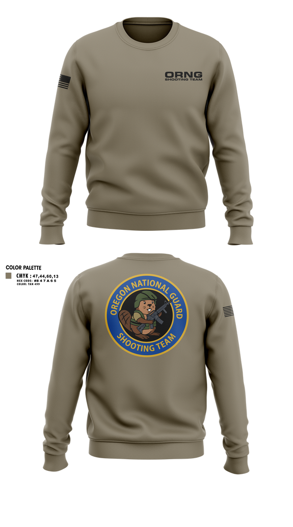 Crew Neck Sweatshirt, Oregon national guard shooting team, Army, Teamtime, Team time, sublimation, custom sports apparel, team uniforms, spirit wear, spiritwear, sports uniforms, custom shirts, team store, custom team store, fundraiser sports, apparel fundraiser