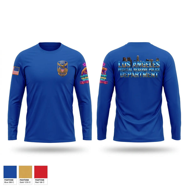 Long Sleeve Performance Shirt, Federal Reserve Police DTLA, Police, Teamtime, Team time, sublimation, custom sports apparel, team uniforms, spirit wear, spiritwear, sports uniforms, custom shirts, team store, custom team store, fundraiser sports, apparel fundraiser